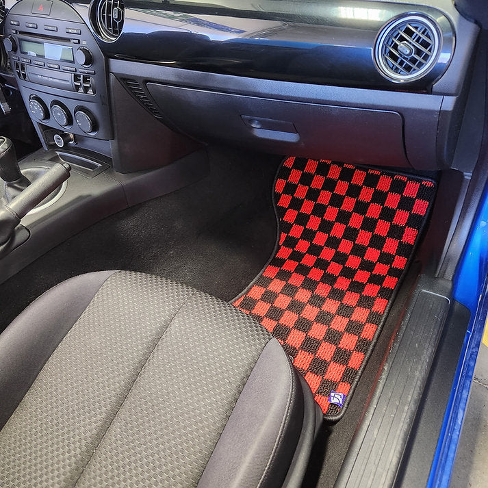 JDM style Checkered Floor mats for 2006-2015 NC Miata LHD MX5 LHD