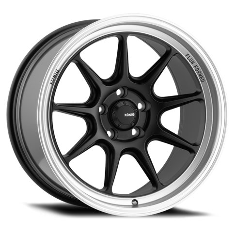 Konig Countergram 17x8 5x114 +38 Matte Black w/ Matte Machined Lip