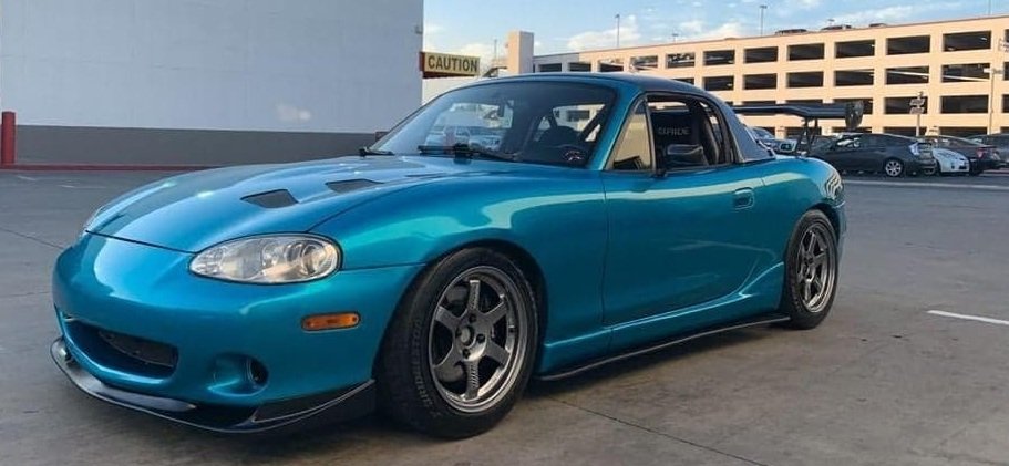 NA/NB MX-5 Miata Carbon Fiber Mirror Kit Blue green