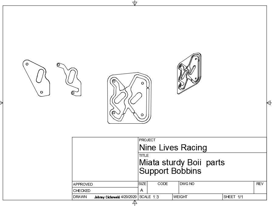 Support Bobbins Size Chart