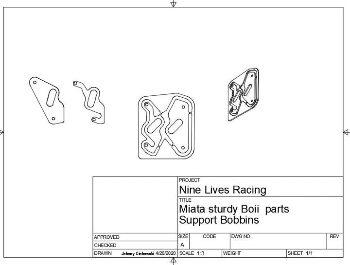 Support Bobbins Size Chart