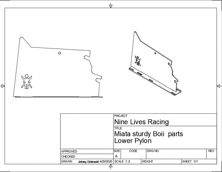Lower Pylon size chart