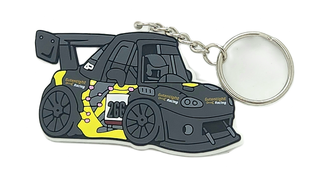 Miata Toon 3D Die-Cut Rubber Keychain: A Playful Tribute to Your Passion for the Iconic NB Miata