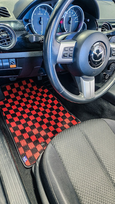 Chikara JDM style Checkered Floor mats for 2006-2015 NC Miata LHD MX5 LHD