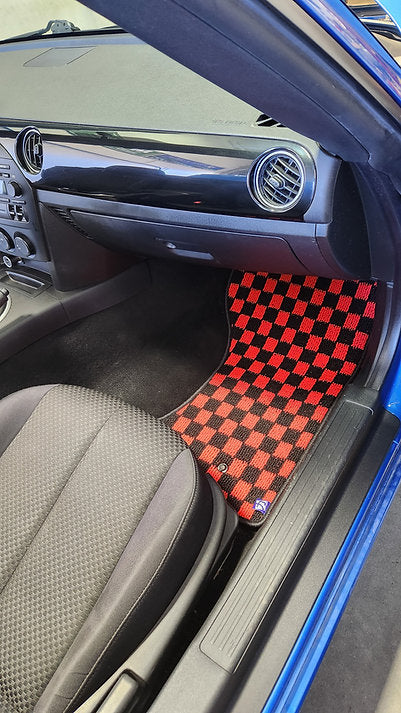 Chikara JDM style Checkered Floor mats for 2006-2015 NC Miata LHD MX5 LHD