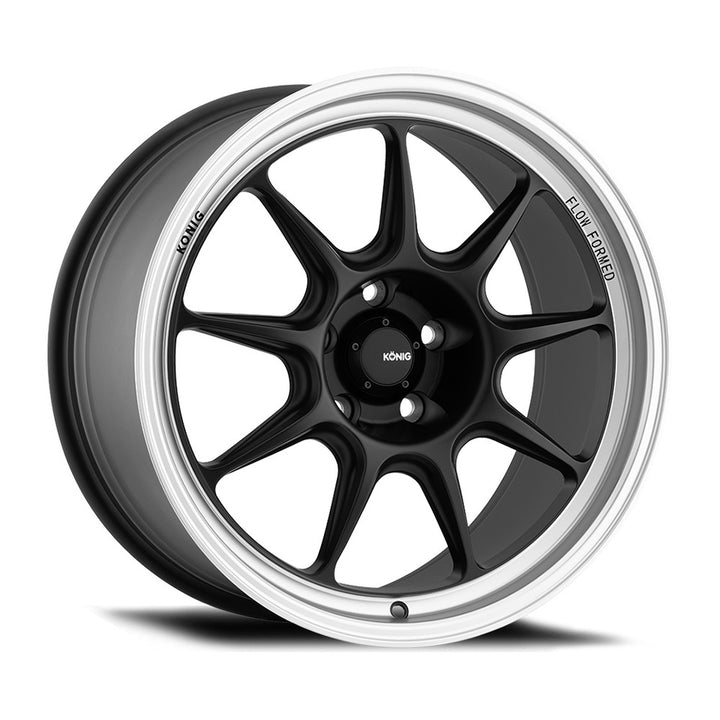 Konig Countergram 17x8 4x100 +45 Matte Black w/ Matte Machined Lip 2016-2023 · 17X8 CLEARANCE SALE!