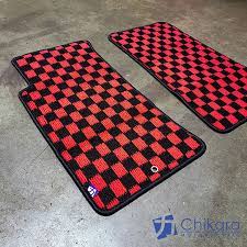 Chikara JDM style Checkered Floor mats for 90-05 Miata LHD