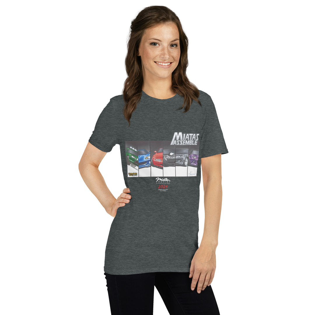 Miatas Assemble - 2024 Miata Reunion Limited Edition Shirt - Celebrating 4 Generations