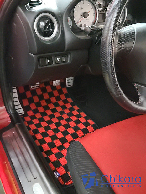 Chikara JDM style Checkered Floor mats for 90-05 Miata LHD