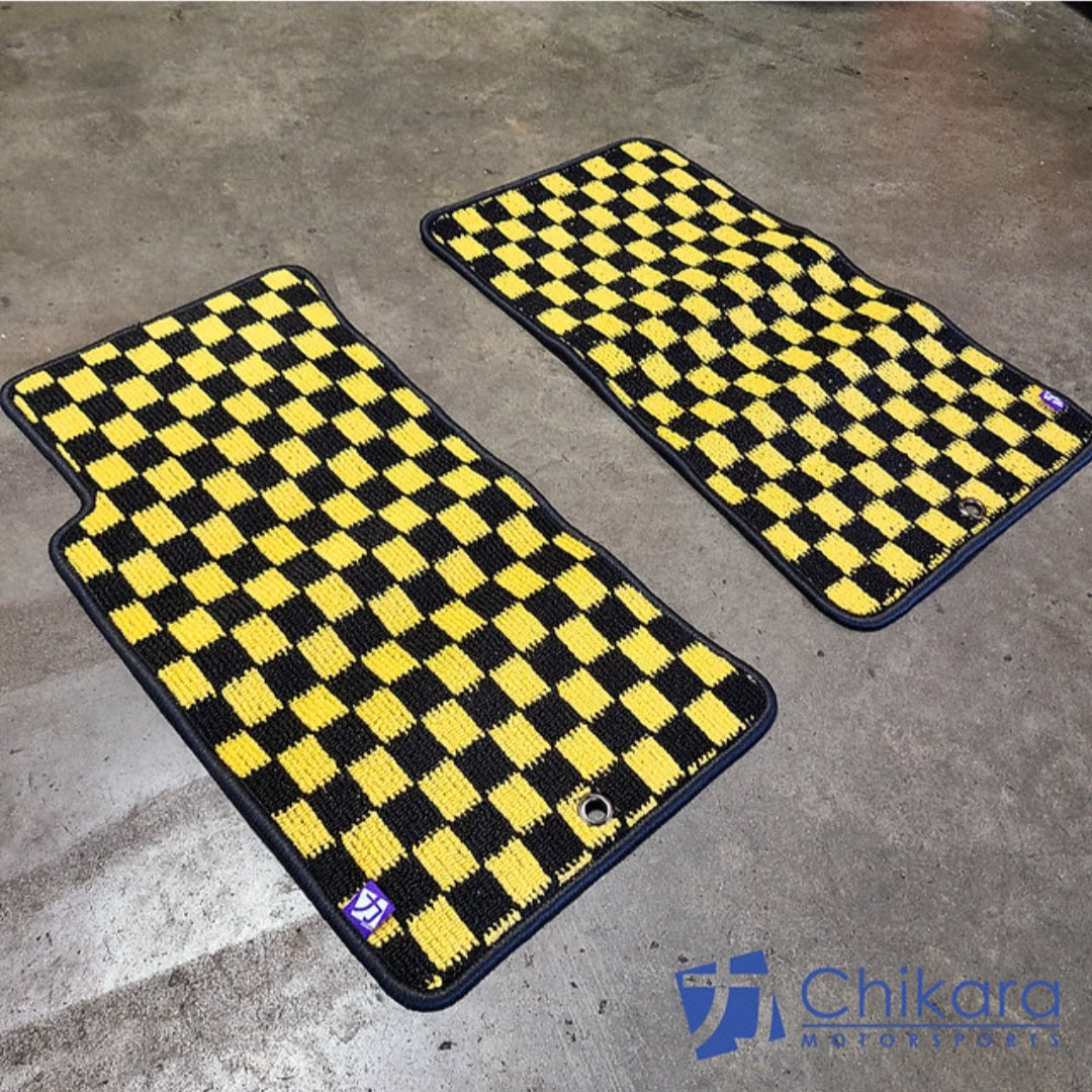 Chikara JDM style Checkered Floor mats for 90-05 Miata LHD